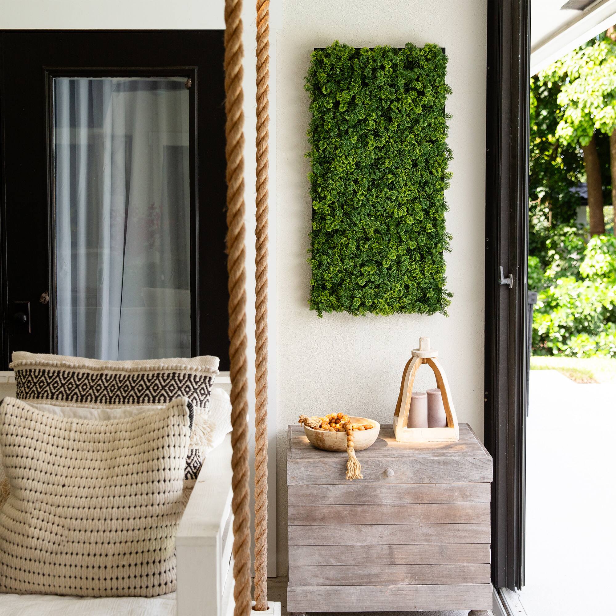 20" x 40" Framed Irish Green Meadow Artificial Living Wall Art Panel